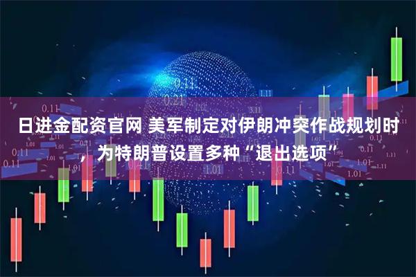 日进金配资官网 美军制定对伊朗冲突作战规划时，为特朗普设置多种“退出选项”